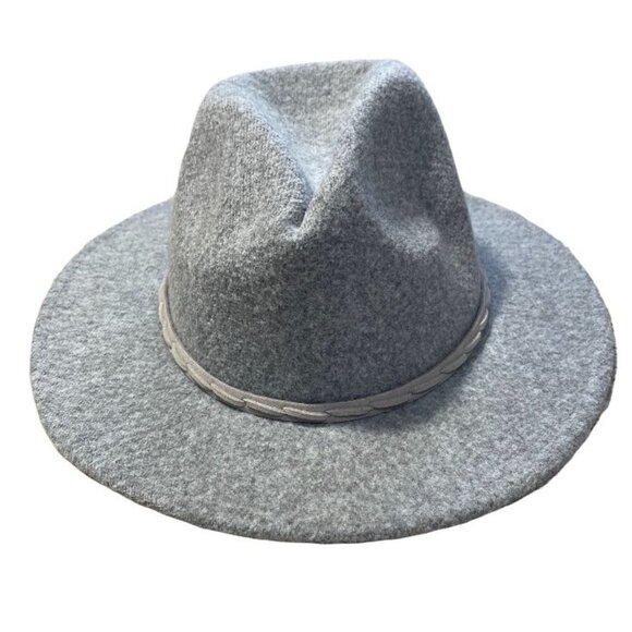 NWT Time and Tru Heather Gray Banded Fedora Hat One Size Adjustable - Picture 2 of 10